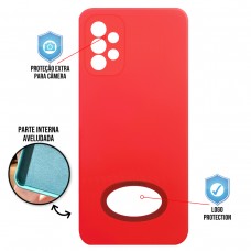 Capa para Samsung Galaxy A72 - Case Silicone Safe Glass Vermelha